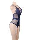 Body Deluxe Lace Satin Blue Size Large 162046