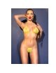 Chilirose - Cr 4898 Yellow Strass Bikini One Size