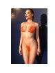 Chilirose - Cr 4898 Bikini Naranja Lentejuelas Talla Única