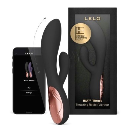 Lelo - Ina Thrust Rabbit Thrusting Vibrator Black