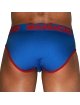 Cueca Macho Slip Clássico Azul e Vermelho