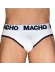 Macho - Mch006 Slip Clásico Blanco + Negro S