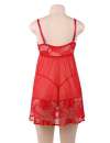 Babydoll Floral Renda Macia Vermelho Tamanho Grande,1603500