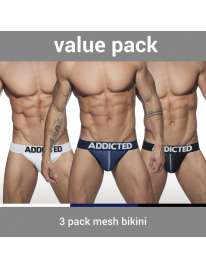 Pack Of 3 Briefs Addicted Mesh Bikini Push Up 5003646