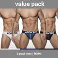 Pack Of 3 Briefs Addicted Mesh Bikini Push Up