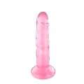 Dildo Realístico Jelly com Ventosa Rosa 18 cm