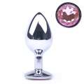 Plug Anal Metálico com Jóia Rosa 8 cms