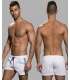 Pantalones Cortos De Andrew Christian, Deportes De Natación De Malla De Color Blanco,600050