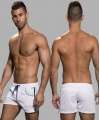 Pantalones Cortos De Andrew Christian, Deportes De Natación De Malla De Color Blanco,600050