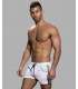 Pantalones Cortos De Andrew Christian, Deportes De Natación De Malla De Color Blanco,600050