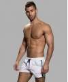 Pantalones Cortos De Andrew Christian, Deportes De Natación De Malla De Color Blanco,600050