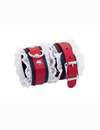 Cuffs in Red Leather with White Lace 3323827