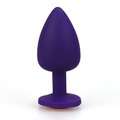Plug Anal em Silicone Roxo com Jóia Azul 10 cm
