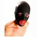 Capuz de Latex com Lábios Vermelhos