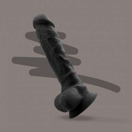 Dildo com Testículos Premium Preto de Silicone Tessudo Crushious 23 cms,2264348