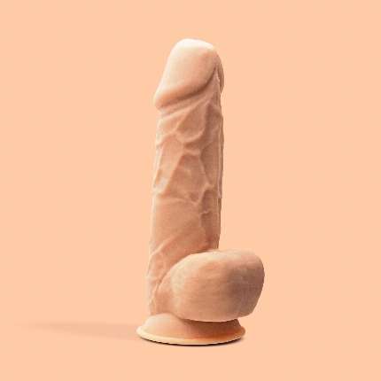 Dildo with Testicles and a Premium Beje Silicone Tessudo Crushious 22 cms 2264339