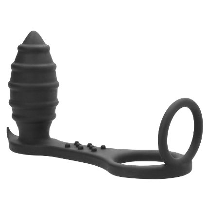 Cockring to Sleep With an Anal Plug and Vibe in Black 1304501