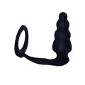 Plug Anal Espiral com Cockring Preto