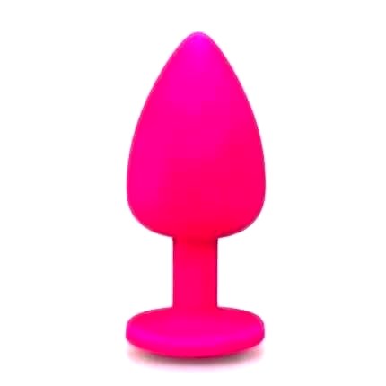 Plug Anal em Silicone Rosa com Jóia Amarela 7 cm,2404626