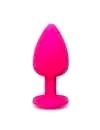 Plug Anal em Silicone Rosa com Jóia Amarela 7 cm,2404626