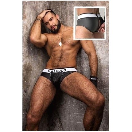 Cuecas Maskulo Briefs com Frente Destacável e Fecho,1254641