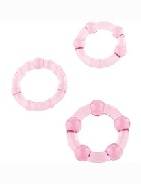 3 Cockring de Estancia Dura de color de Rosa