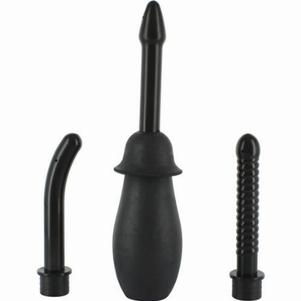 Kit De Ducha Anal Con 3 Inyectores Negro,3564719