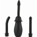 Kit De Ducha Anal Con 3 Bocas De Color Negro