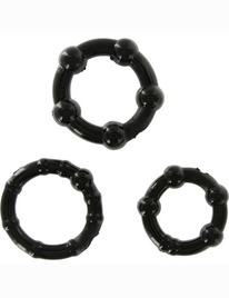 3x Cockring Stay Hard Black 1304759