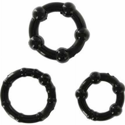 3x Cockring Stay Hard Black 1304759