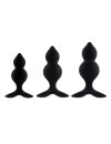 feelztoys bibi twin butt plug set 3 pcs black 2375602