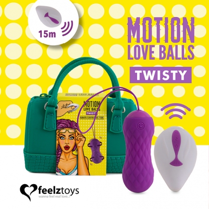 Bolas de Kegel FeelzToys Twisty com Vibração e Comando 3405605