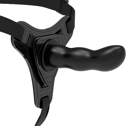 FETISH SUBMISSIVE HARNESS - BLACK SILICONE G-SPOT 16 CM D-221303