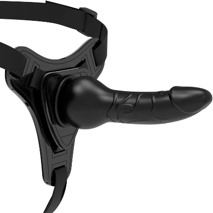 FETISH SUBMISSIVE HARNESS - BLACK SILICONE REALISTIC 16 CM D-221305