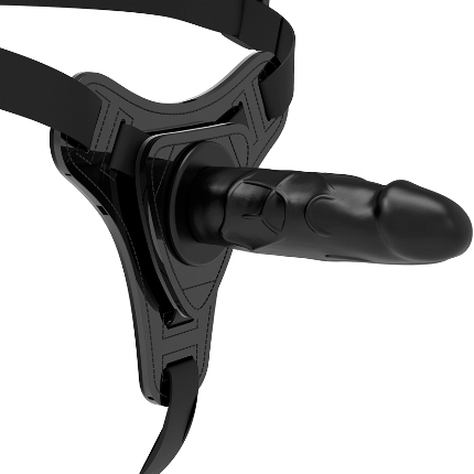 FETISH SUBMISSIVE HARNESS - REALISTIC BLACK SILICONE 15 CM D-221307