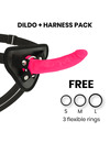 DELTA CLUB - TOYS HARNESS + DONG PINK SILICONE 17 X 3 CM D-227185