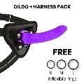 DELTA CLUB - TOYS HARNESS + DONG PURPLE SILICONE 17 X 3 CM