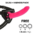 DELTA CLUB - TOYS HARNESS + DONG PINK SILICONE 20 X 4 CM