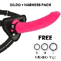 DELTA CLUB - TOYS HARNESS + DONG PINK SILICONE 23 X 4.5 CM