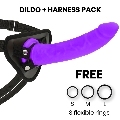 DELTA CLUB - TOYS HARNESS + DONG PURPLE SILICONE 23 X 4.5 CM