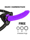 DELTA CLUB - TOYS HARNESS + DONG PURPLE SILICONE 23 X 4.5 CM D-227192