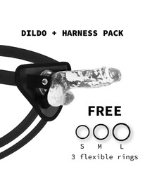 X RAY - ARNÉS + DILDO REALISTA TRANSPARENTE 15.5 CM X 3.5 CM