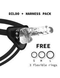 X RAY - ARNÉS + DILDO REALISTA TRANSPARENTE 18.5 CM X 3.8 CM