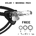 X RAY - HARNESS + CLEAR COCK WITH BALLS 18.5 CM X 3.8 CM