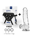 X RAY - HARNESS + CLEAR COCK WITH BALLS 18.5 CM X 3.8 CM D-227442
