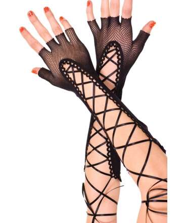 Elasticated gloves with Ties 137005