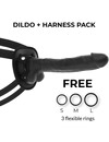 COCK MILLER - HARNESS + SILICONE DENSITY ARTICULABLE COCKSIL BLACK 24 CM D-227628