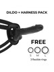 COCK MILLER - HARNESS + SILICONE DENSITY ARTICULABLE COCKSIL BLACK 18 CM