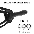 COCK MILLER - HARNESS + SILICONE DENSITY ARTICULABLE COCKSIL BLACK 18 CM