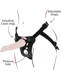 GET REAL - STRAP-ON PLEASURE HARNESS BLACK D-234616